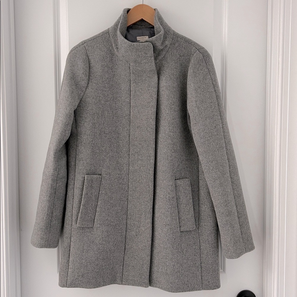 J. Crew Factory Gray Wool-blend Cocoon Coat, Women’s size 4